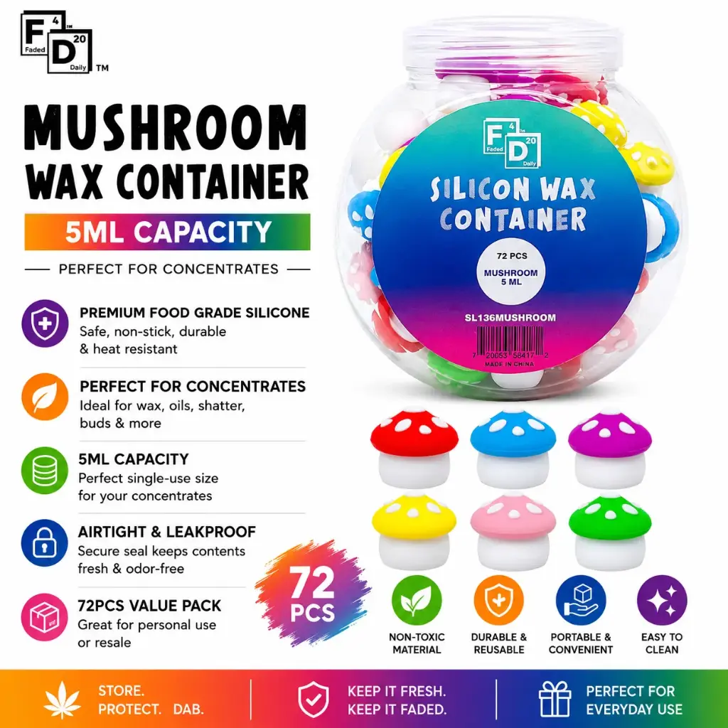 5ML MUSHROOM WAX CONTAINER 72CT 