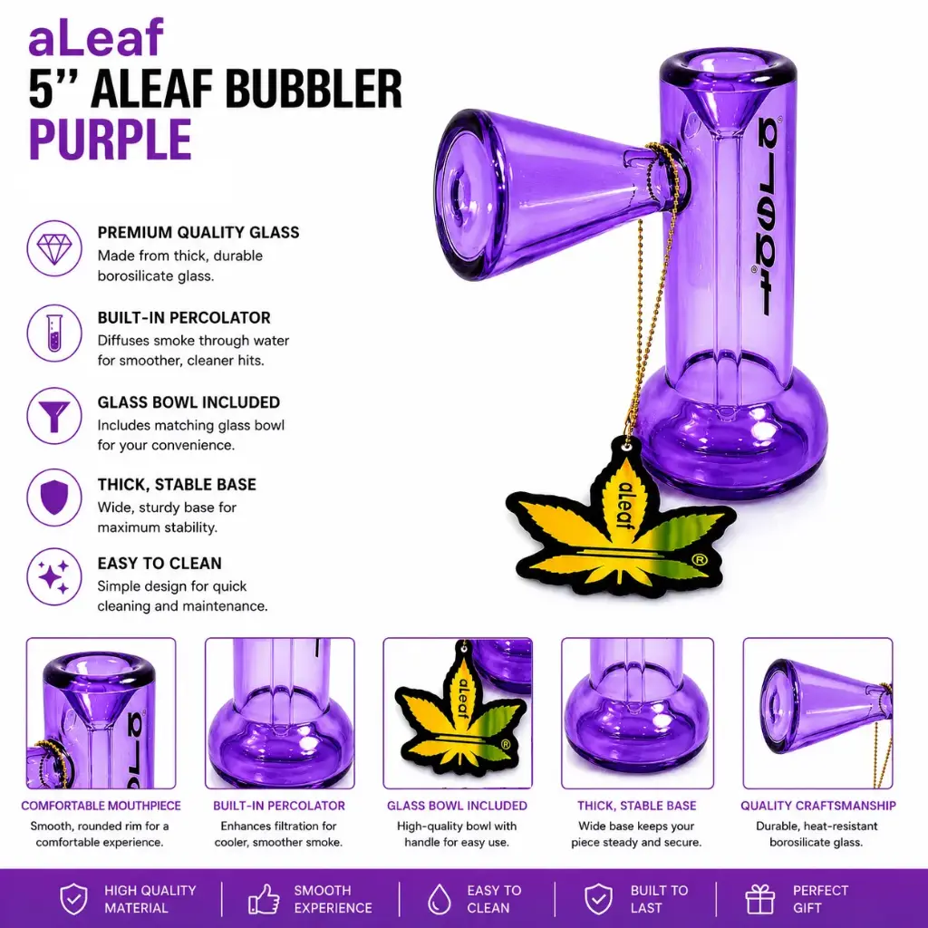 5" ALEAF BUBBLER Purple