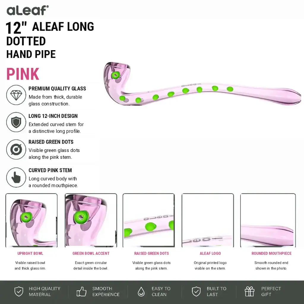 12" ALEAF LONG DOTTED HP PINK