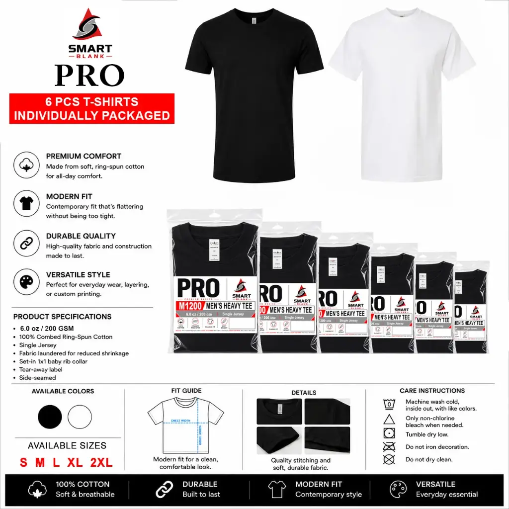 Smart Blank Pro T-Shirt (6 per pack)