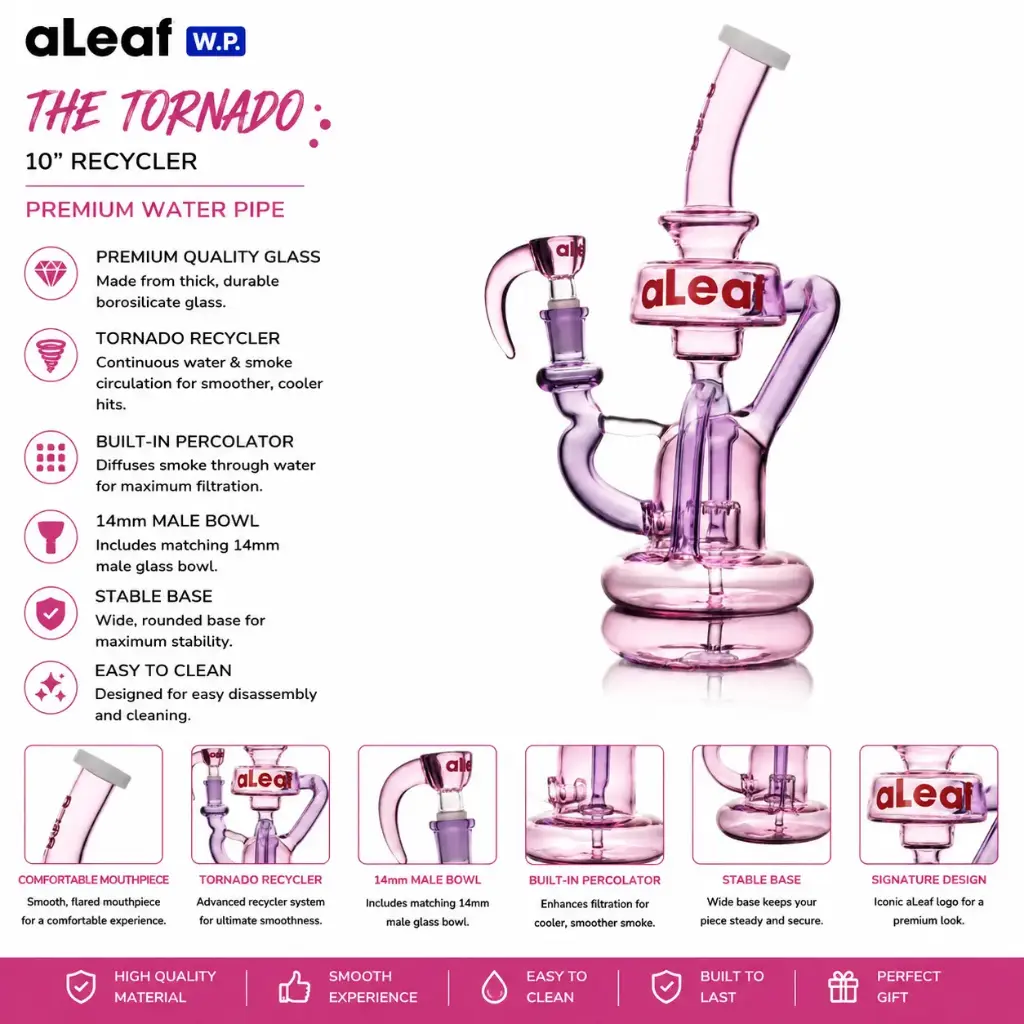 10" ALEAF TORNADO RECYCLER -ZEUS PINK
