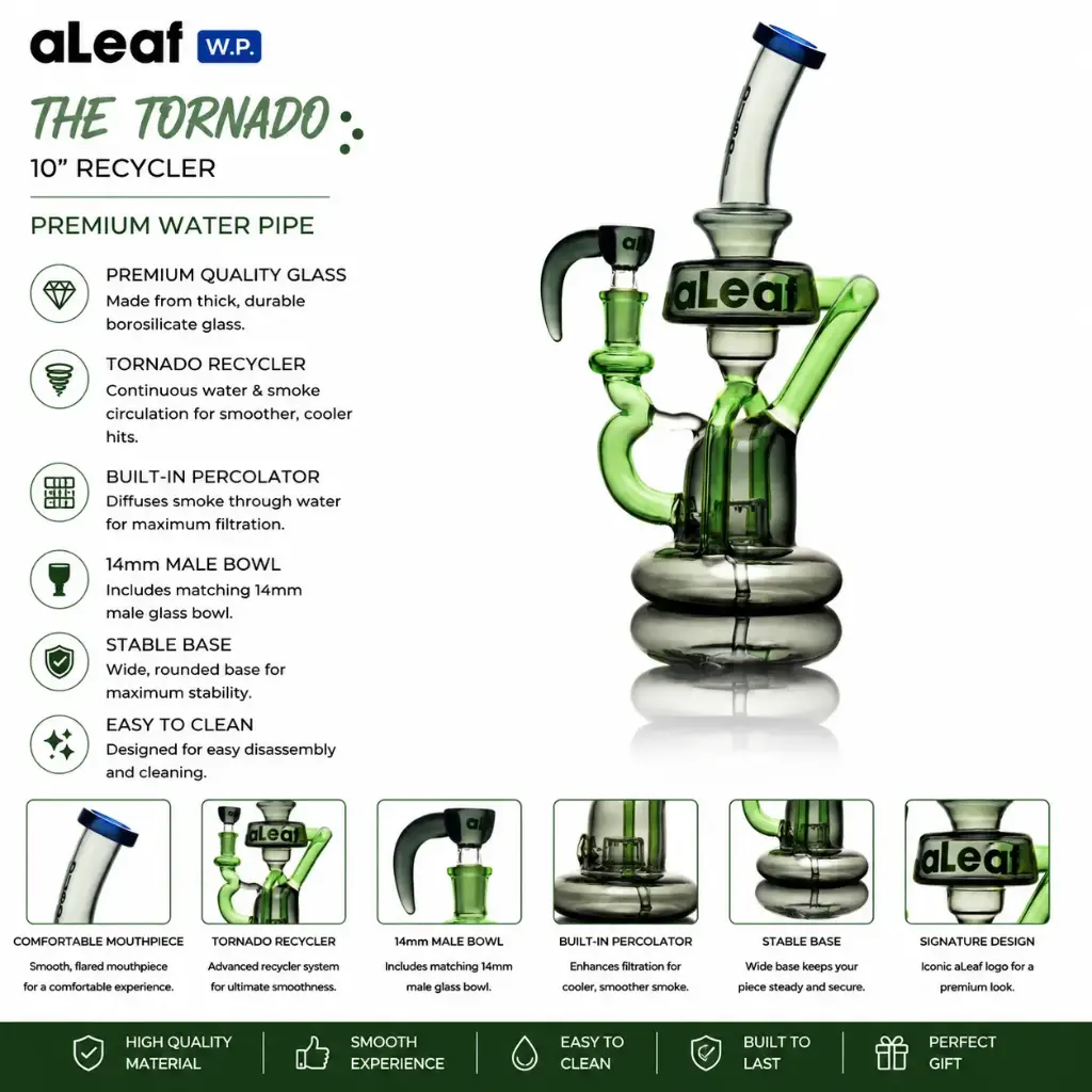 10" ALEAF TORNADO RECYCLER -ZEUS SMOKE