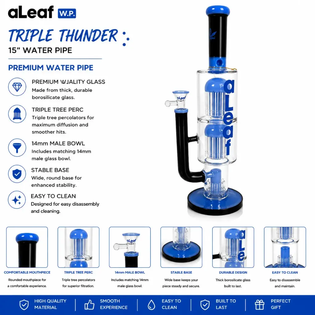 15" ALEAF TRIPLE THUNDER W/ TREE PERC BLUE