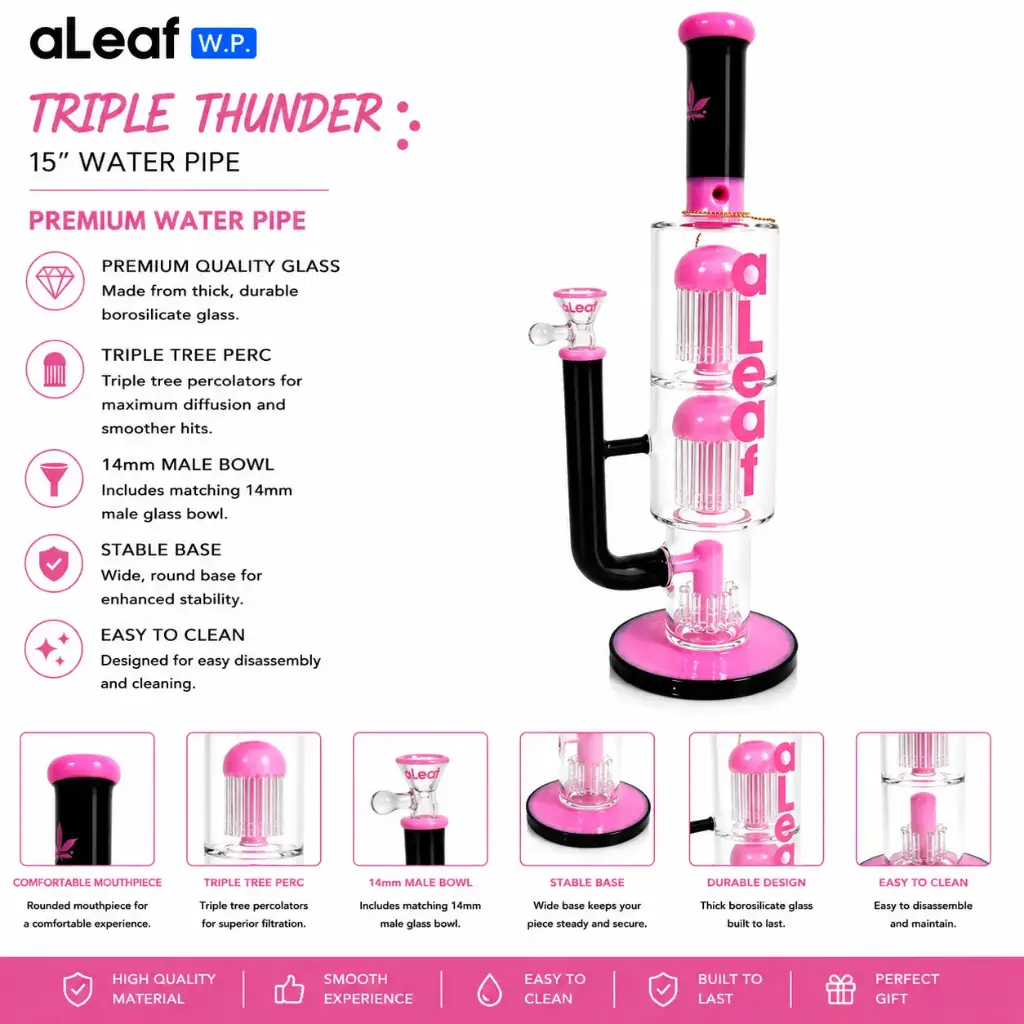 15" ALEAF TRIPLE THUNDER W/ TREE PERC PINK