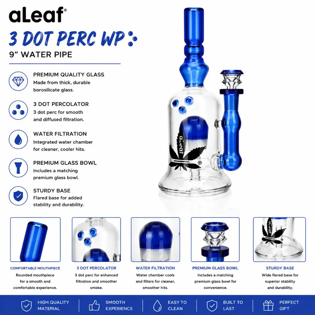 9" ALEAF 3 DOT PERC WP BLUE