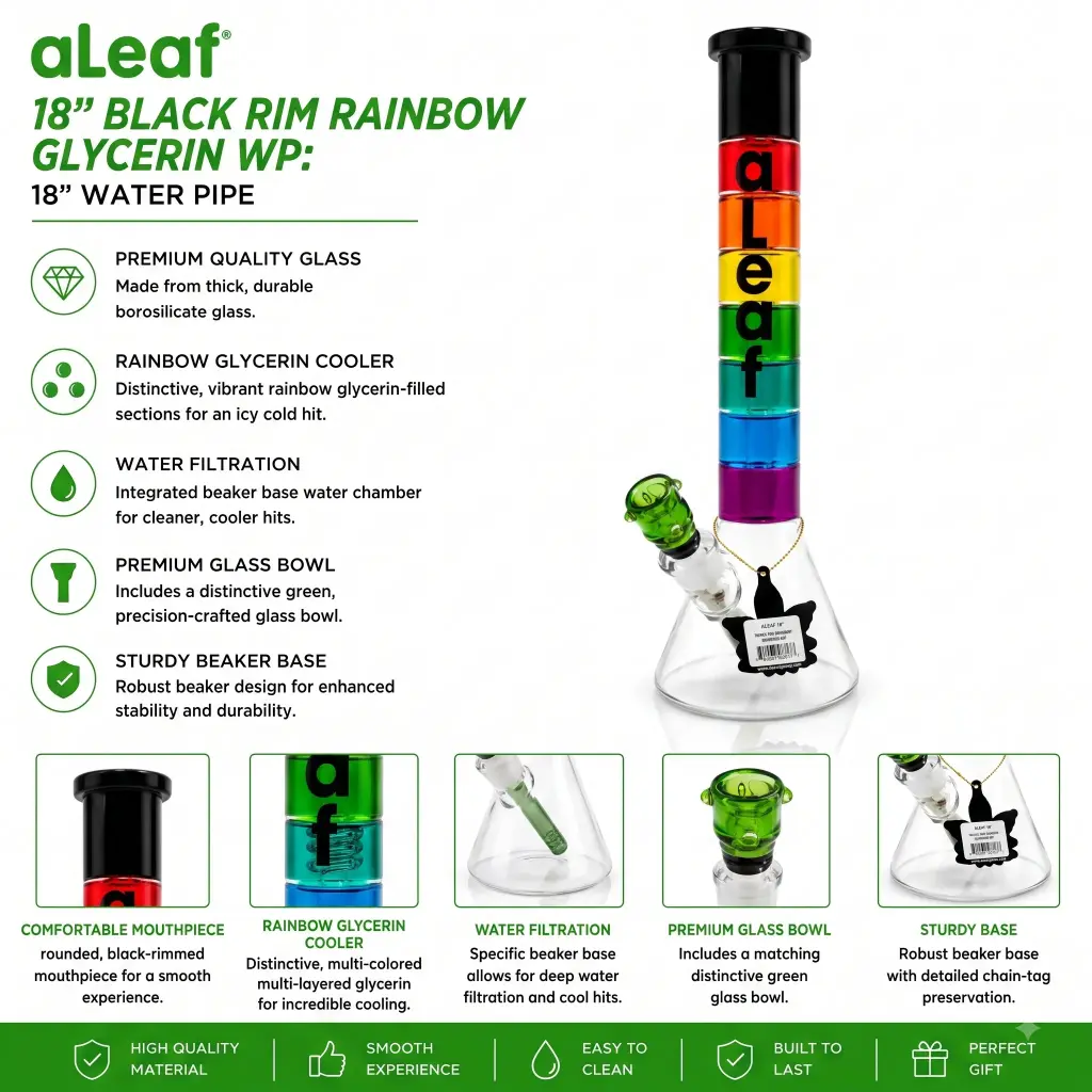 ALEAF 18" BLACK RIM RAINBOW GLYCERIN WP 