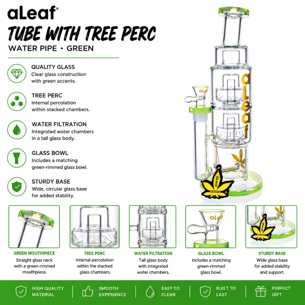 ALEAF TUBE WITH TREE PERC GREEN