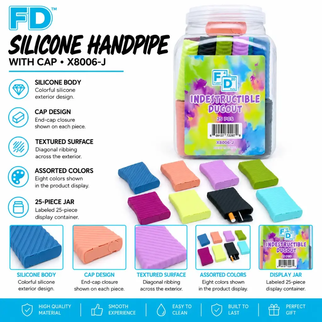 FD SILICONE HANDPIPE W/CAP