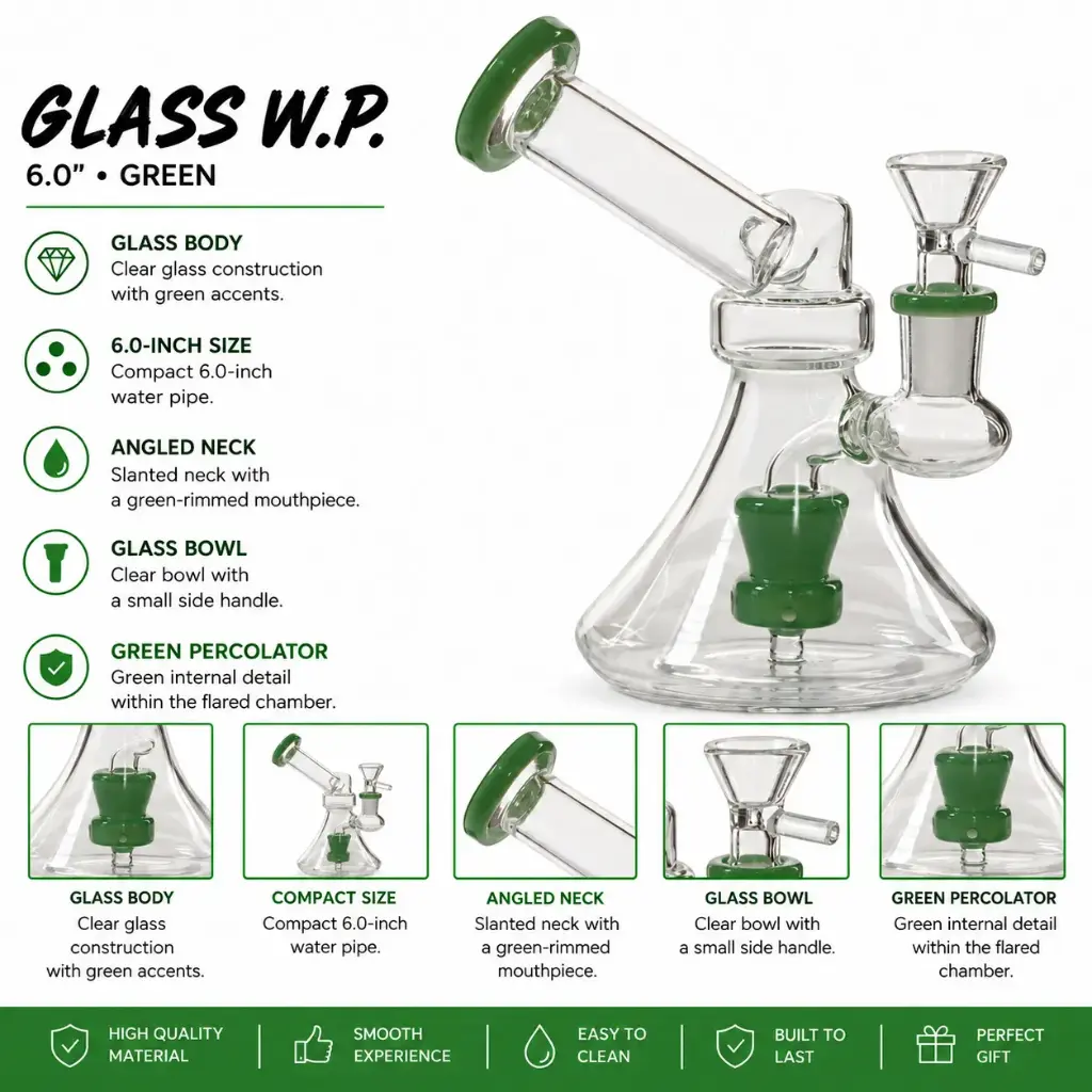 Glass W.P. 6.0" - Green