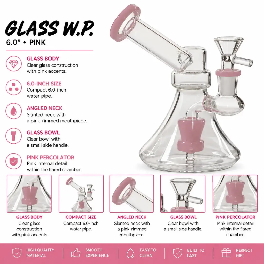 Glass W.P. 6.0" - Pink
