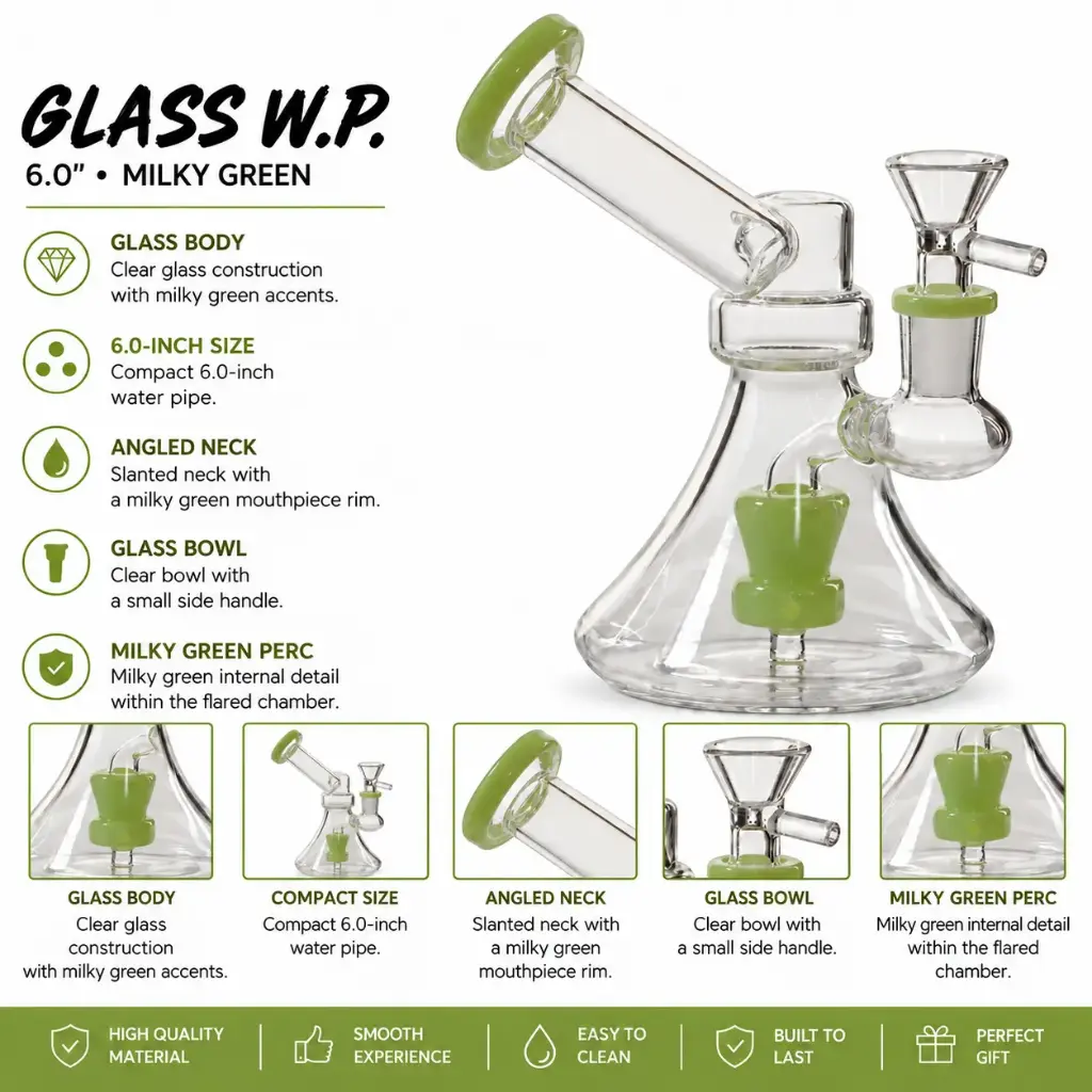 Glass W.P. 6.0" - Milky Green