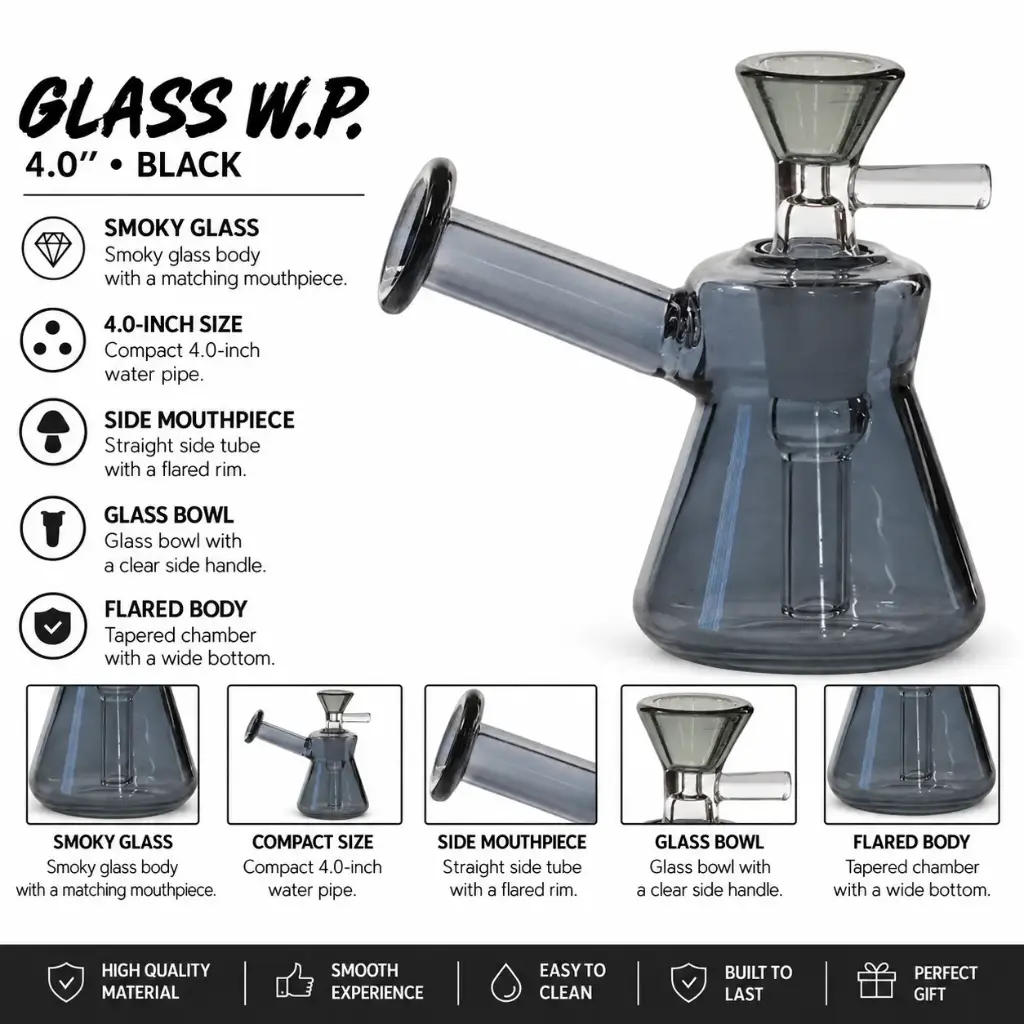 Glass W.P. 4.0" - Black