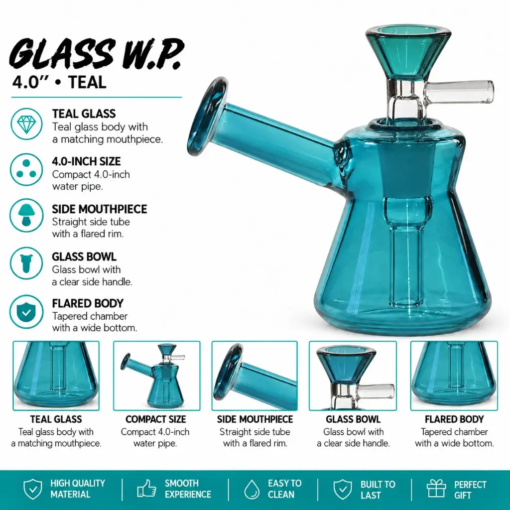 Glass W.P. 4.0" - Teal