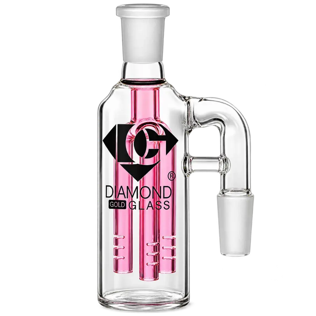 Diamond Glass ASHCATCHER- TREE PERC - DGA006-1490 Pink