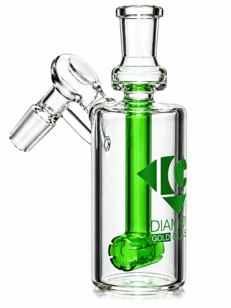 Diamond Glass ASHCATCHER- HAMMER PERC - DGA095-1490 Bright Green