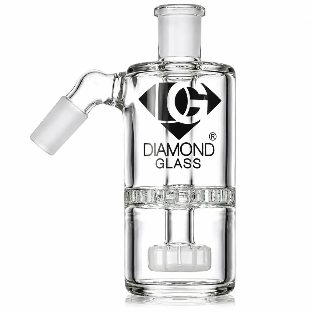 Diamond Glass ASHCATCHER- SHOWERHEAD- HONEYCOMB PERCS - DGA161-1445 White