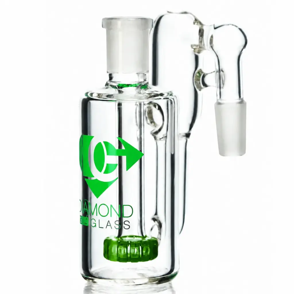 Diamond Glass ASHCATCHER- COLORED SHOWERHEAD-RECYCLER - DGA452-1490 Milky Green