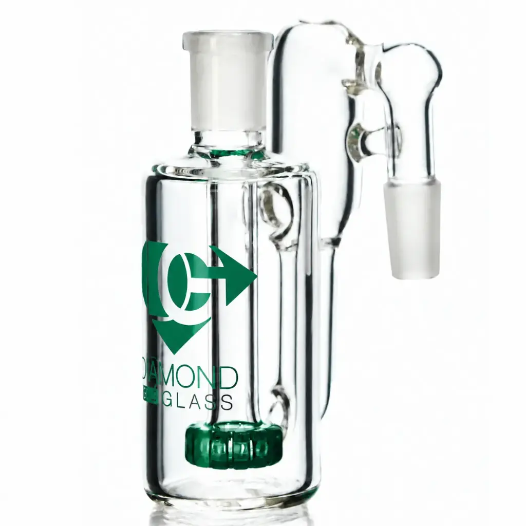 Diamond Glass ASHCATCHER- COLORED SHOWERHEAD-RECYCLER - DGA452-1990 Jade