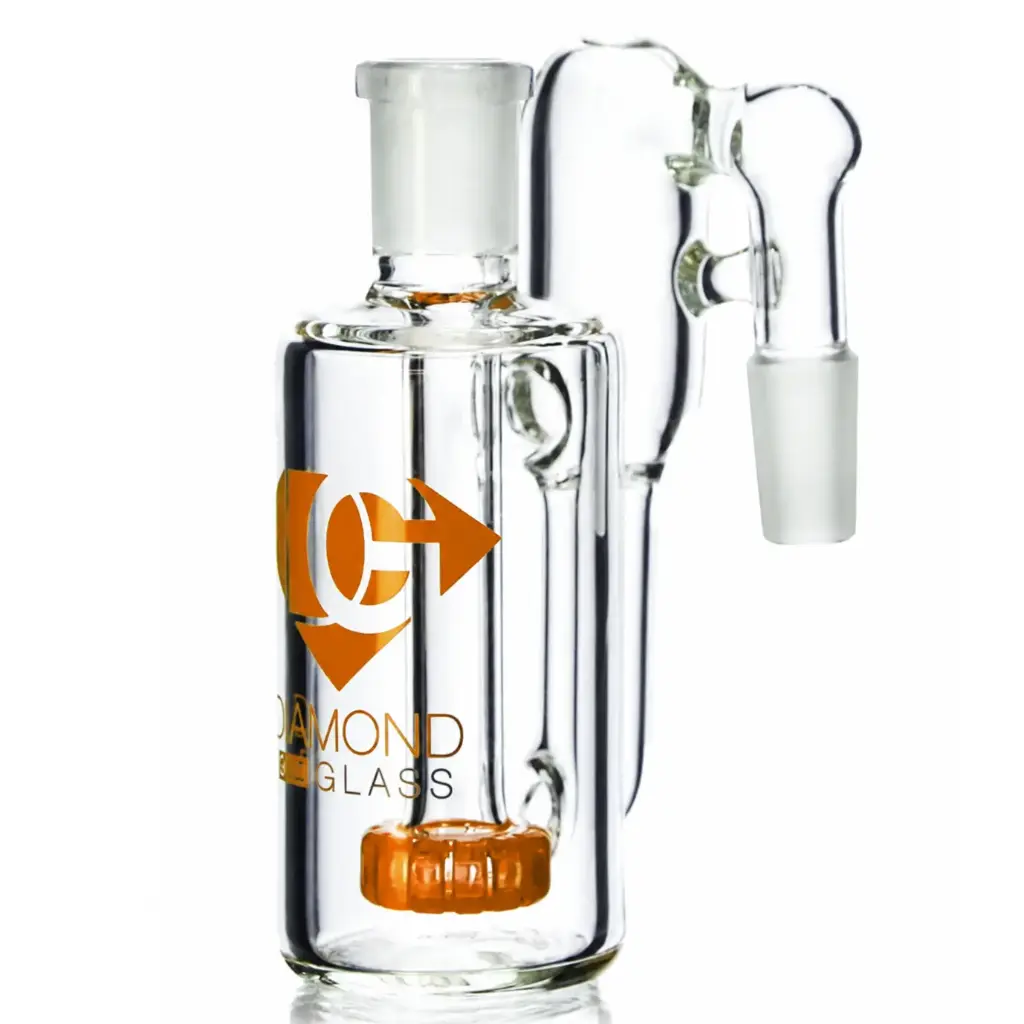 Diamond Glass ASHCATCHER- COLORED SHOWERHEAD-RECYCLER - DGA452-1990 Orange