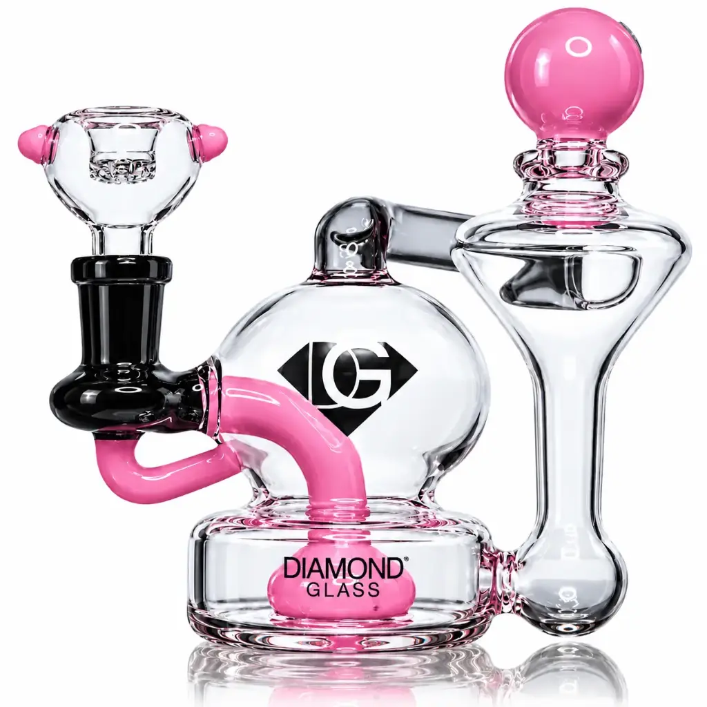 Diamond Glass RIG-5" RECYCLER - DGR1030 Pink