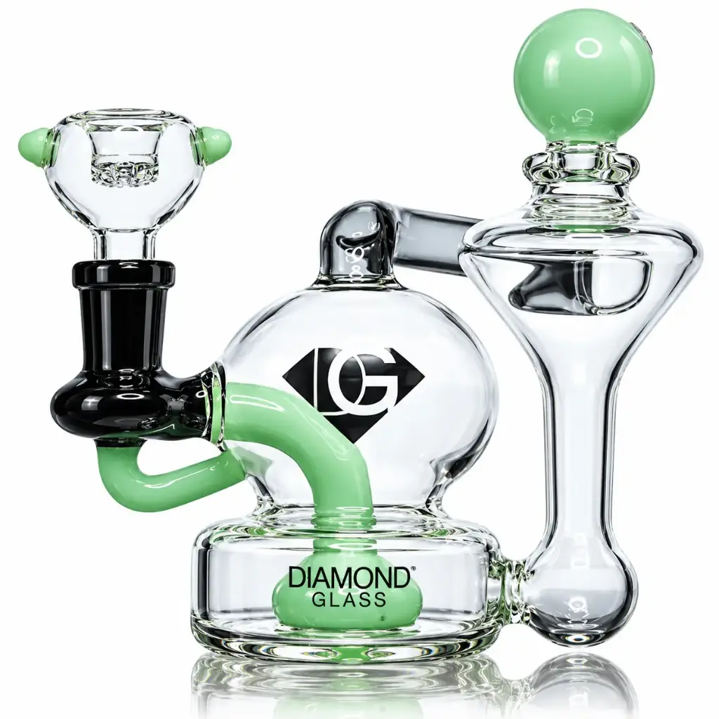 Diamond Glass RIG-5" RECYCLER - DGR1030 Slime Green