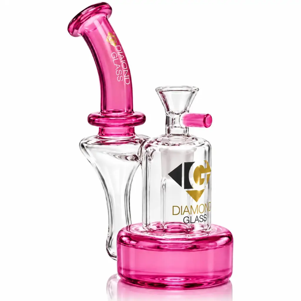Diamond Glass 7" RECYCLER - DGR1050 Pink