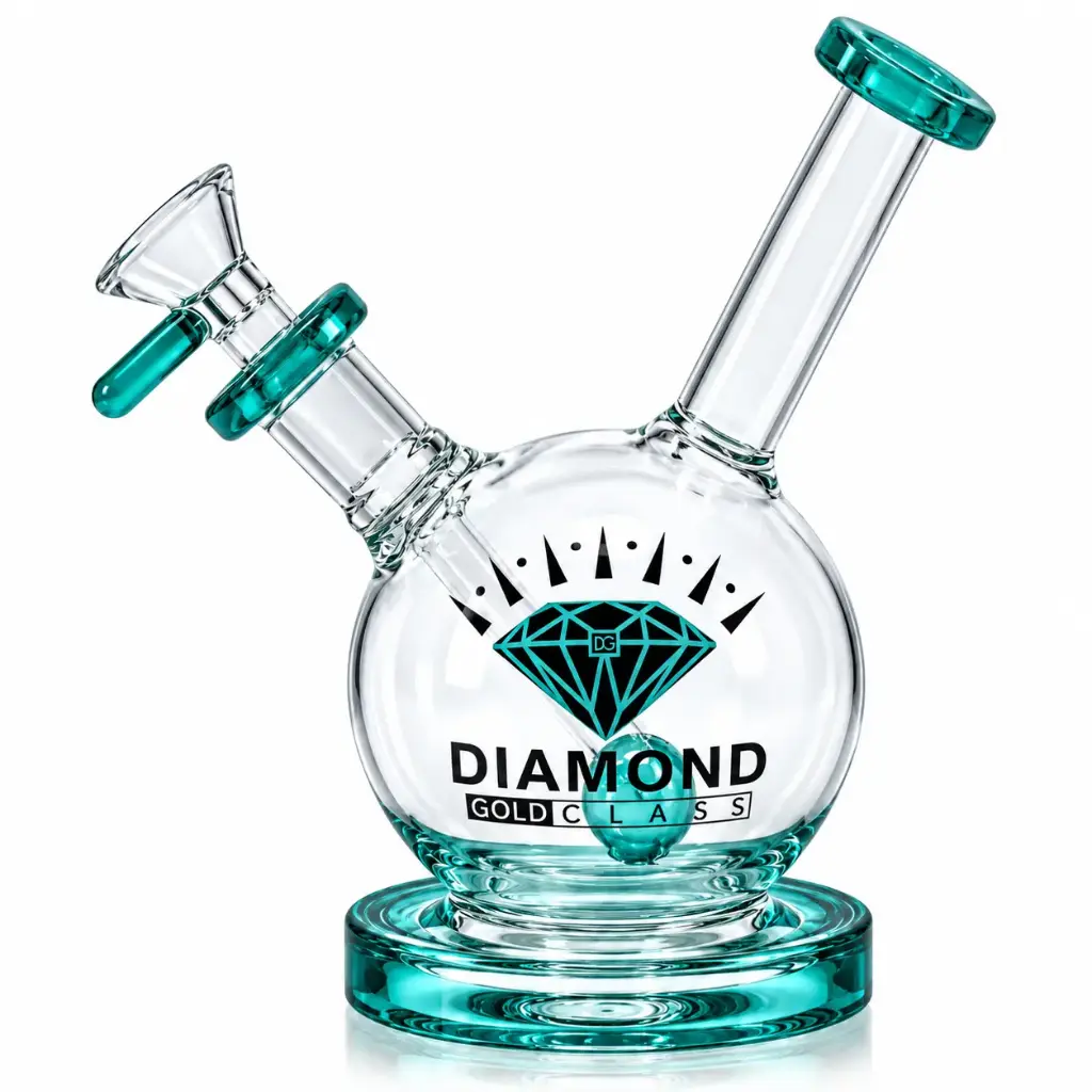 Diamond Glass RIG 7" STEMLESS. SHOWERHEAD PERC - DGR1072 Teal