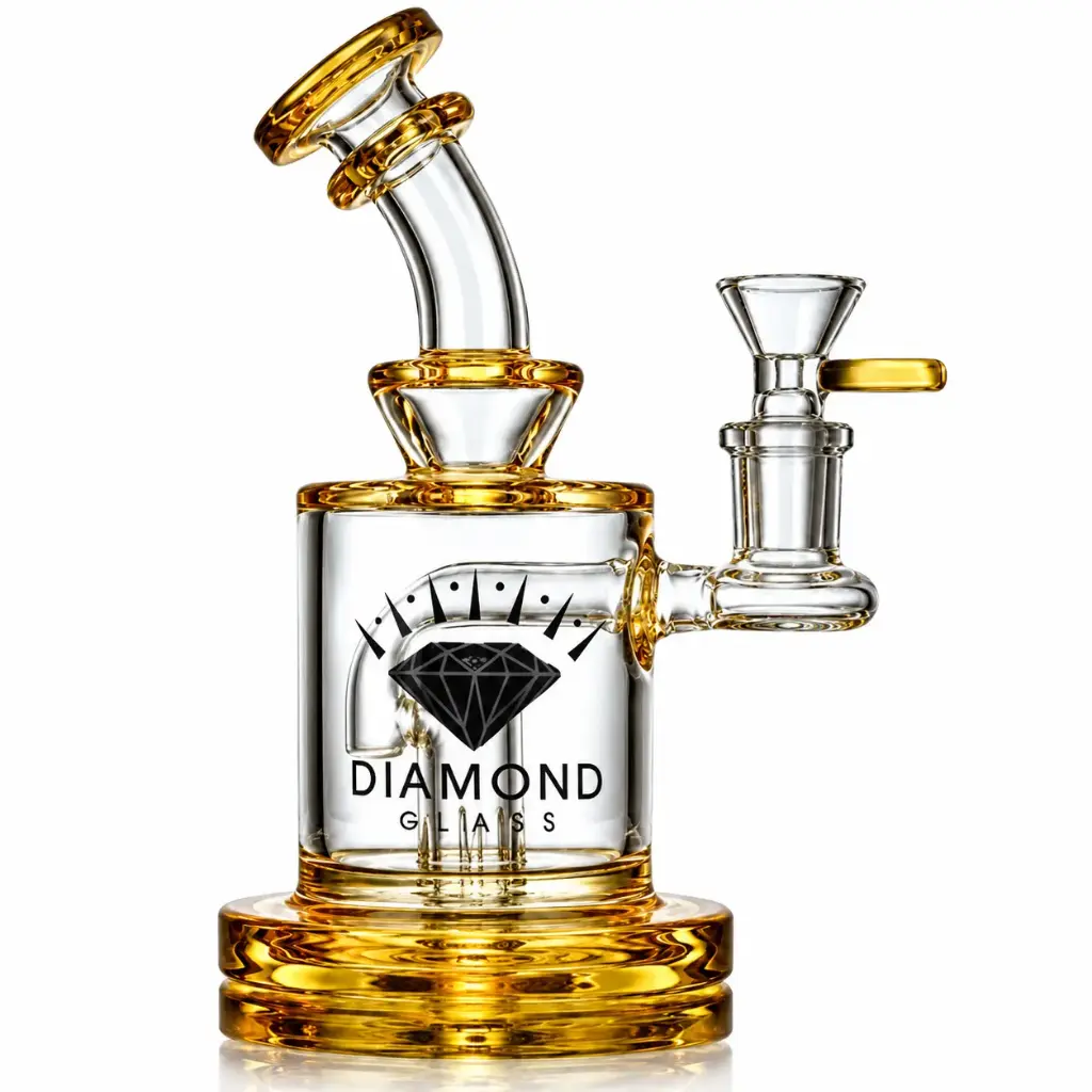 Diamond Glass RIG 6" STEM PERC - DGR1073 Gold