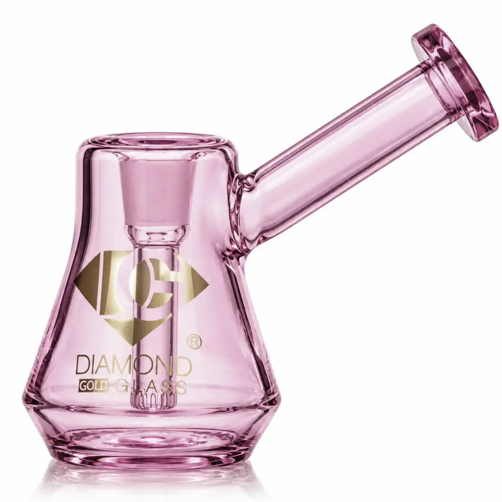 Diamond Glass RIG 4" STEM PERC - DGR1130-2 Pink