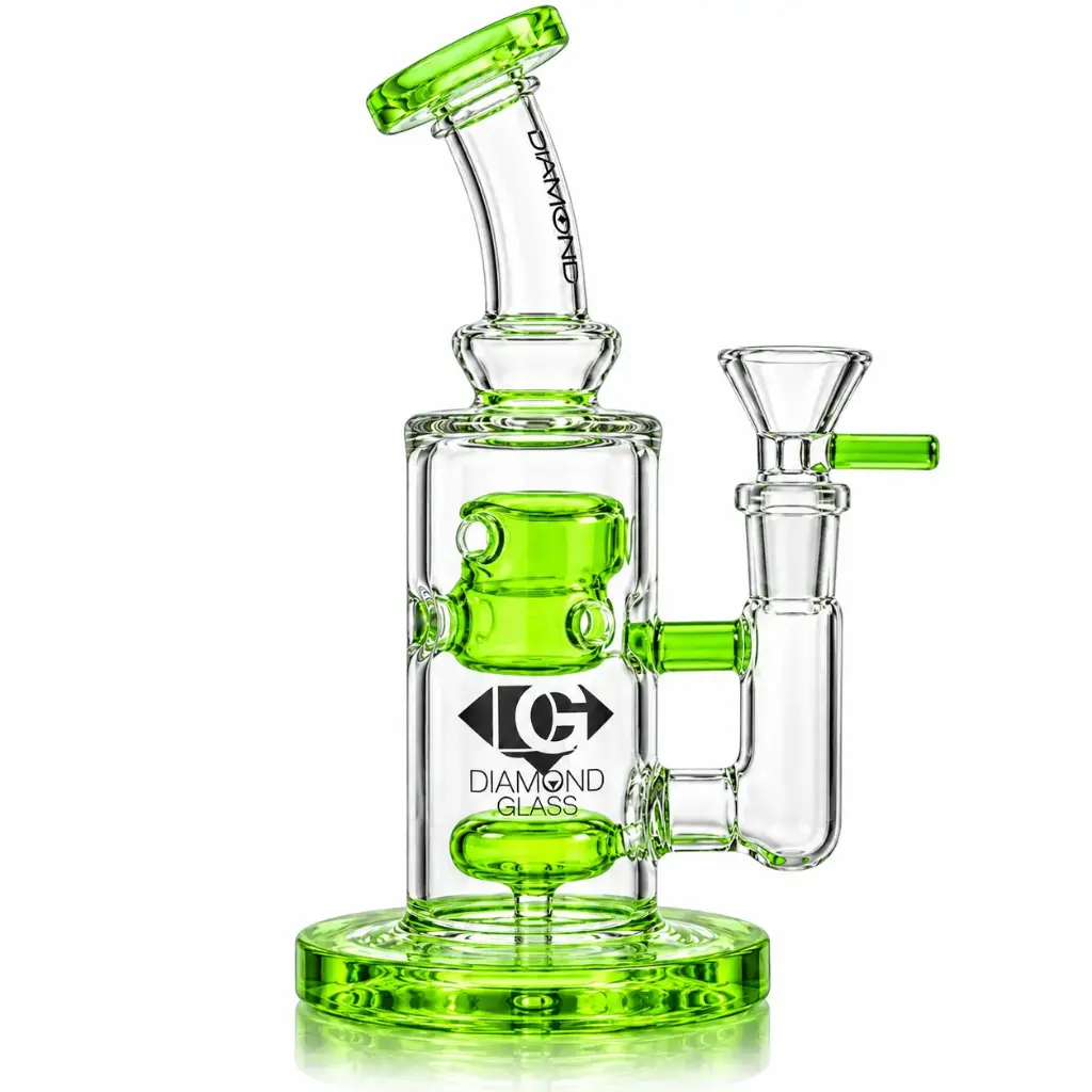 Diamond Glass 8" SHOWERHEAD PERC - DGR1136 Slime Green