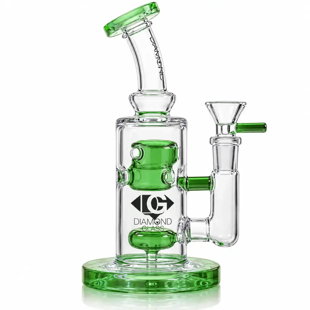 Diamond Glass 8" SHOWERHEAD PERC - DGR1136 Bright Green
