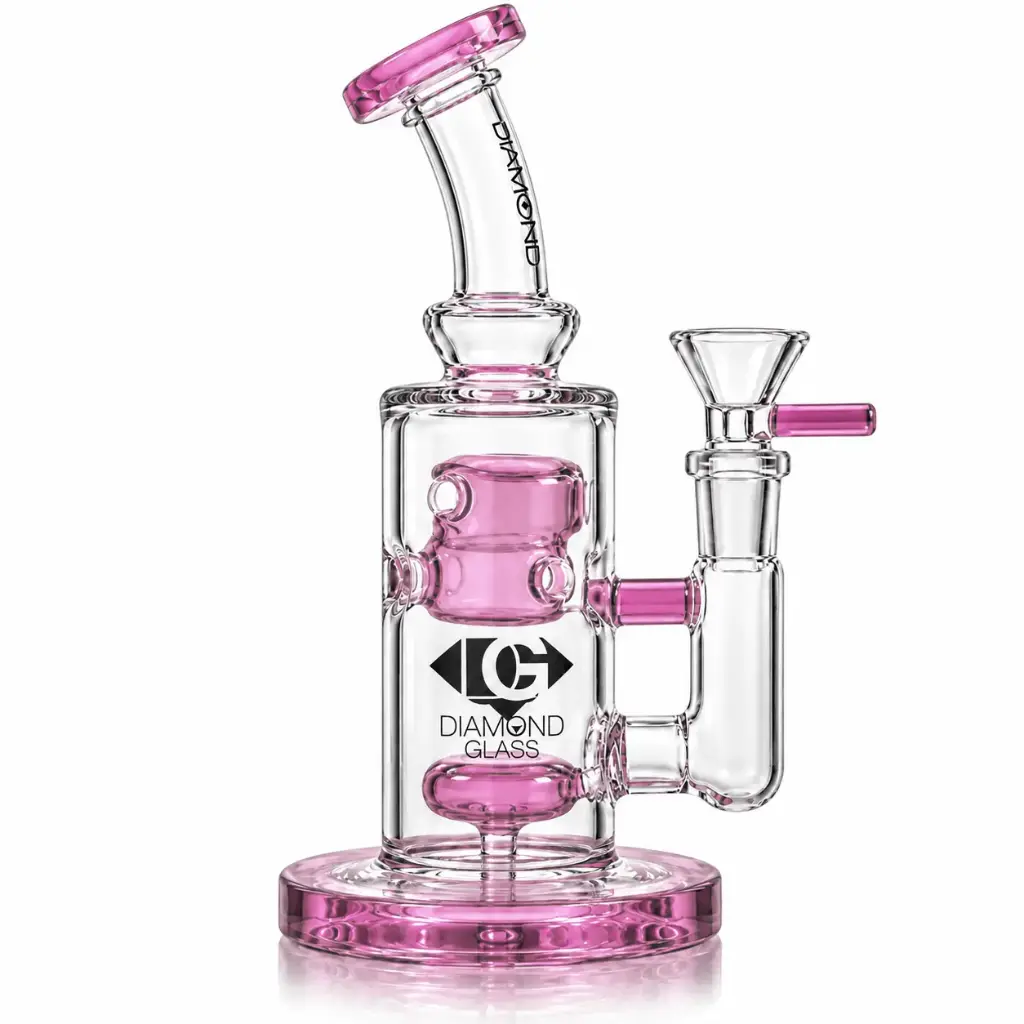 Diamond Glass 8" SHOWERHEAD PERC - DGR1136 Pink