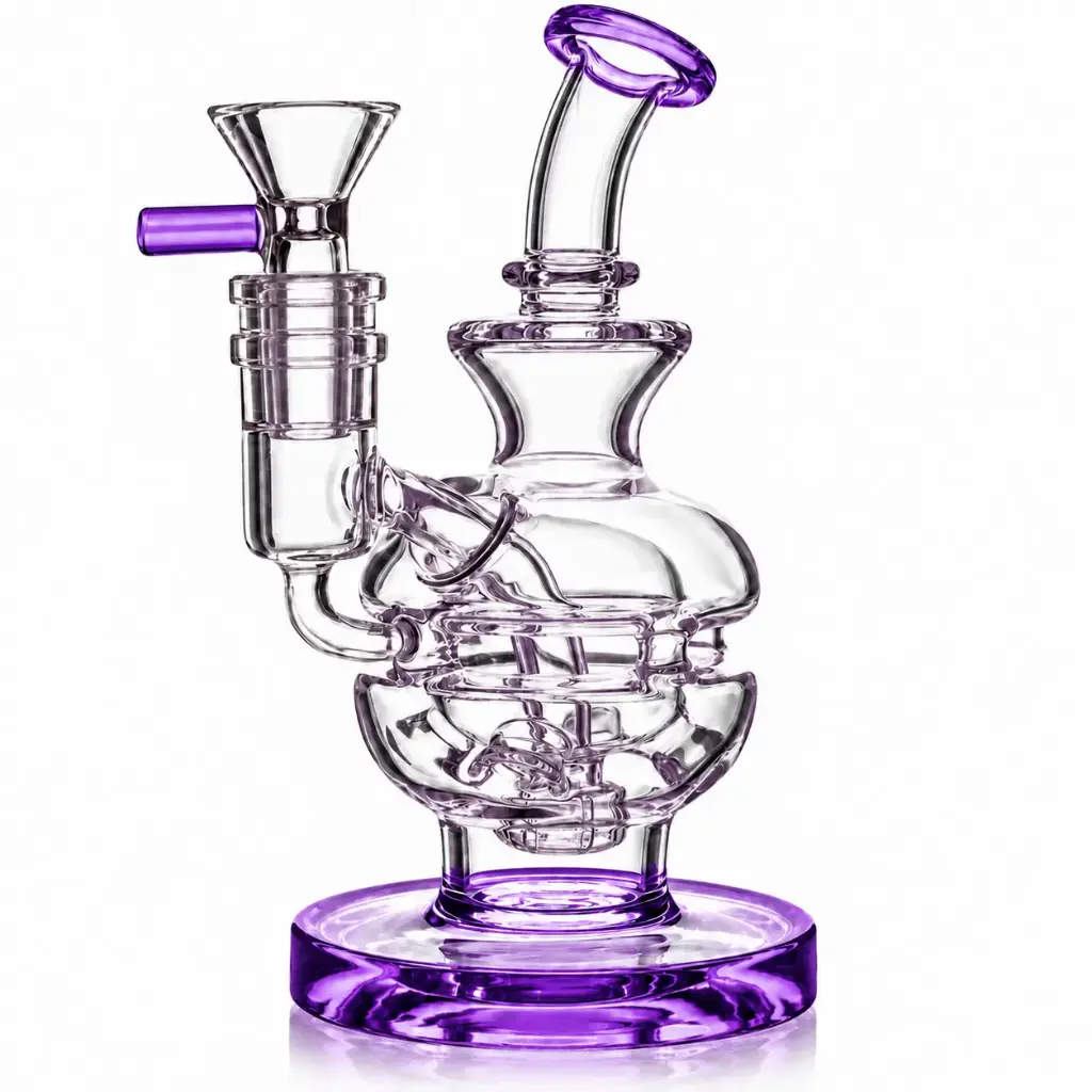 Diamond Glass 6" RIG WITH STEM PERC - DR1137 Violet