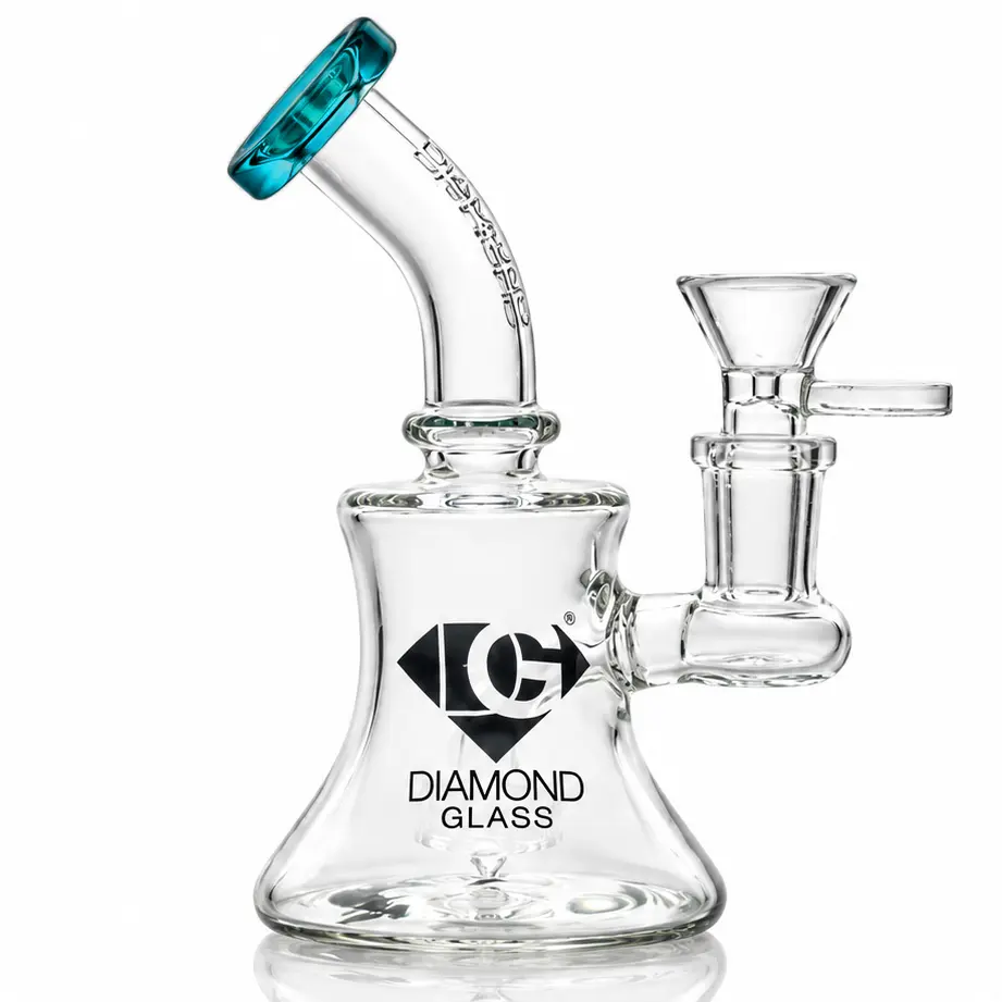 Diamond Glass Mini Rig, Showerhead - DGR1142 Jade