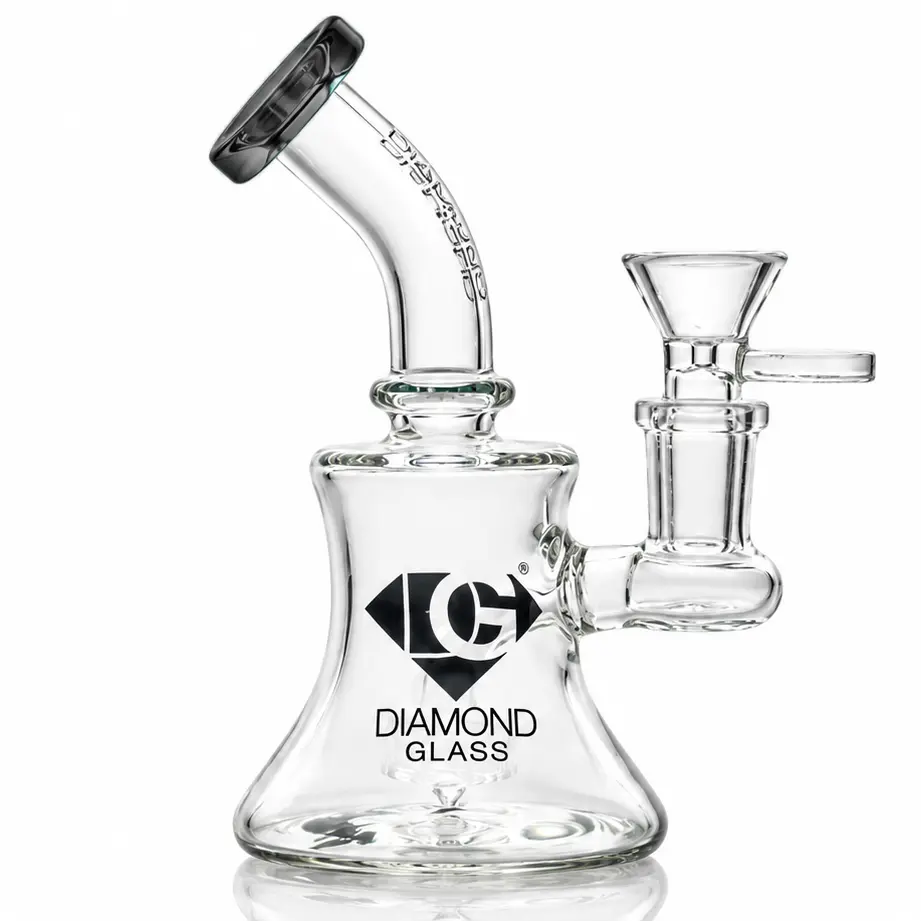 Diamond Glass Mini Rig, Showerhead - DGR1142 Black