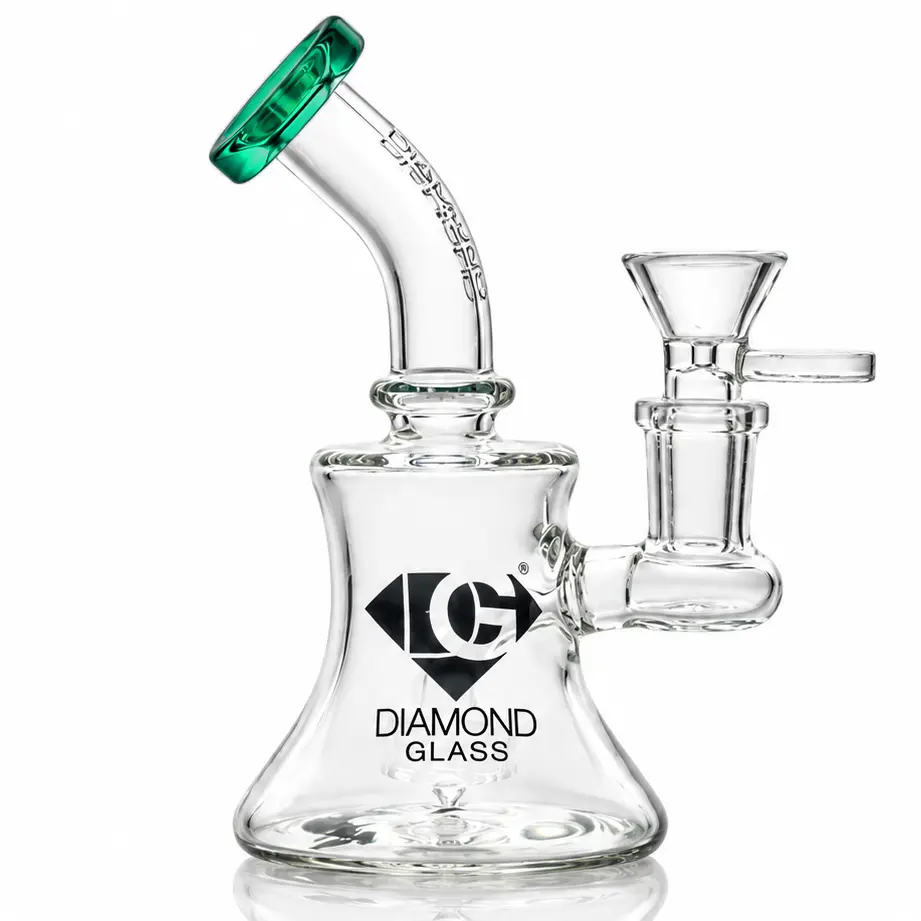 Diamond Glass Mini Rig, Showerhead - DGR1142 Green