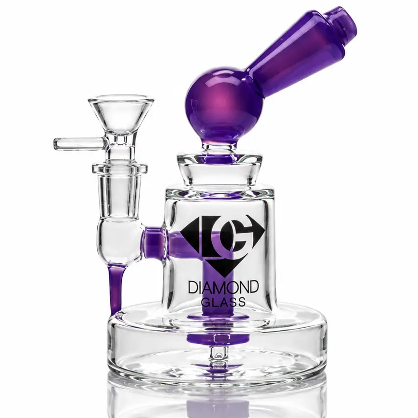 Diamond Glass 6" RIG WITH SHOWERHEAD PERC - DGR1150 Violet