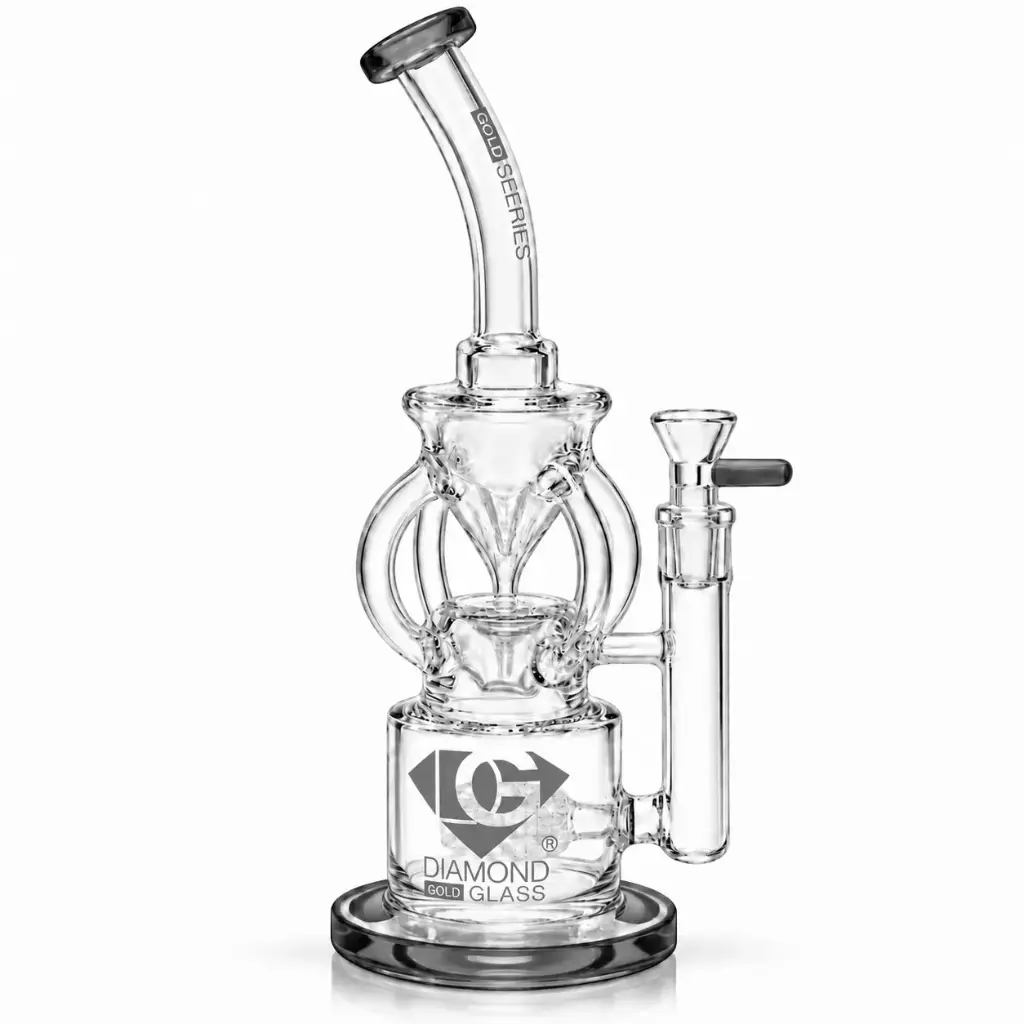 Diamond Glass RIG-12" RECYCLER W/ MATRIX SHOWERHEAD - DGR1159 Smoke