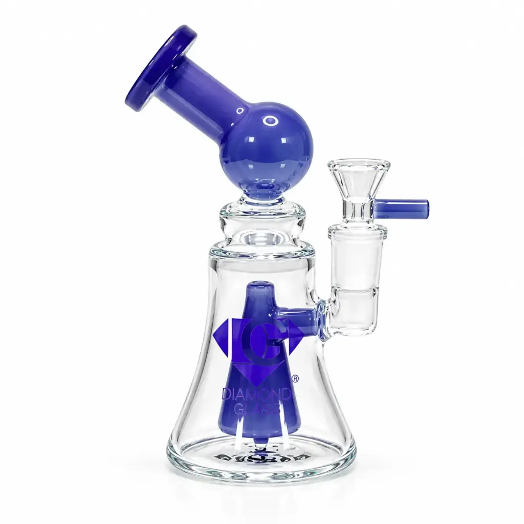 Diamond Glass 7" RIG MINI BEAKER PERC - DGR1165 Blue