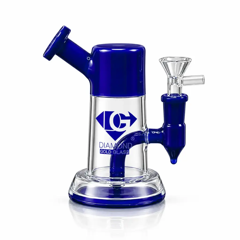 Diamond Glass 5" RIG WITH STEM PERC - DGR1194 Blue
