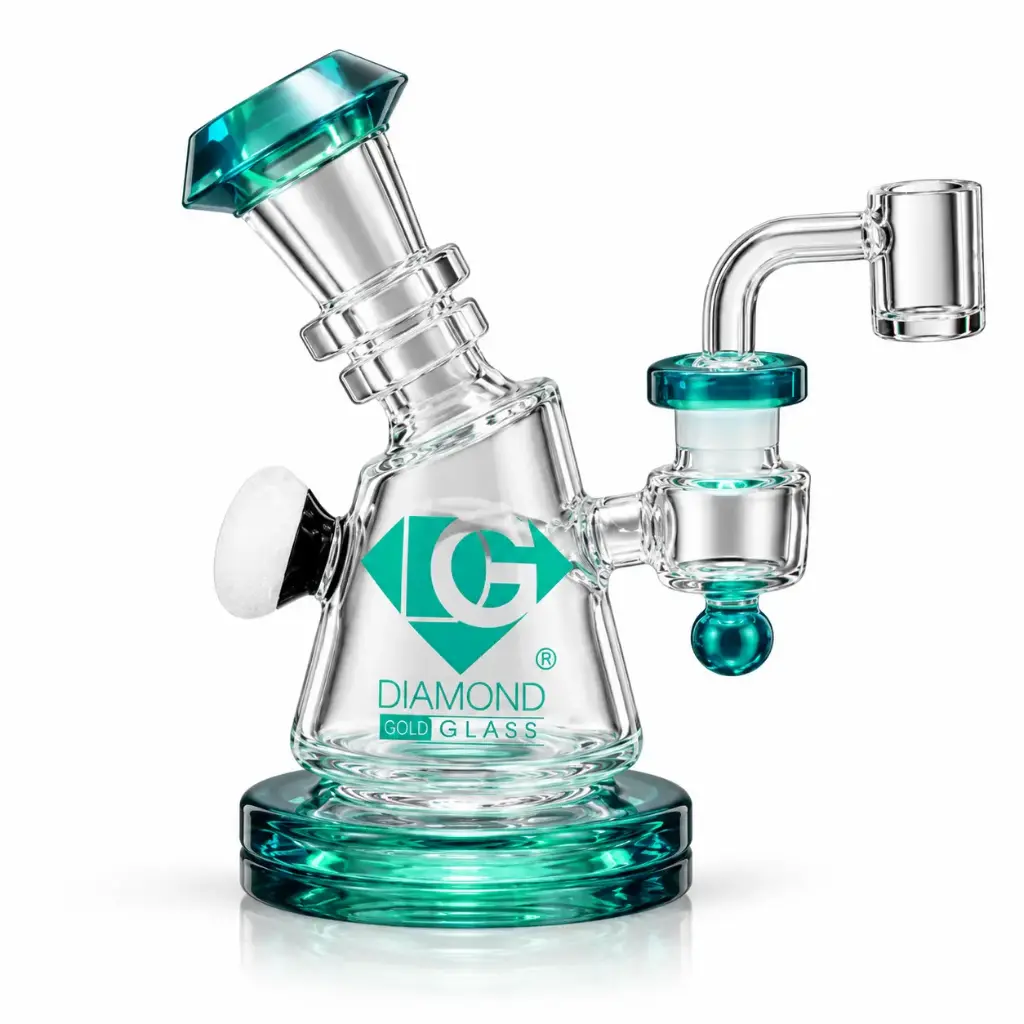 Diamond Glass 6" RIG WITH MALLET PERC - DGR1199 Teal