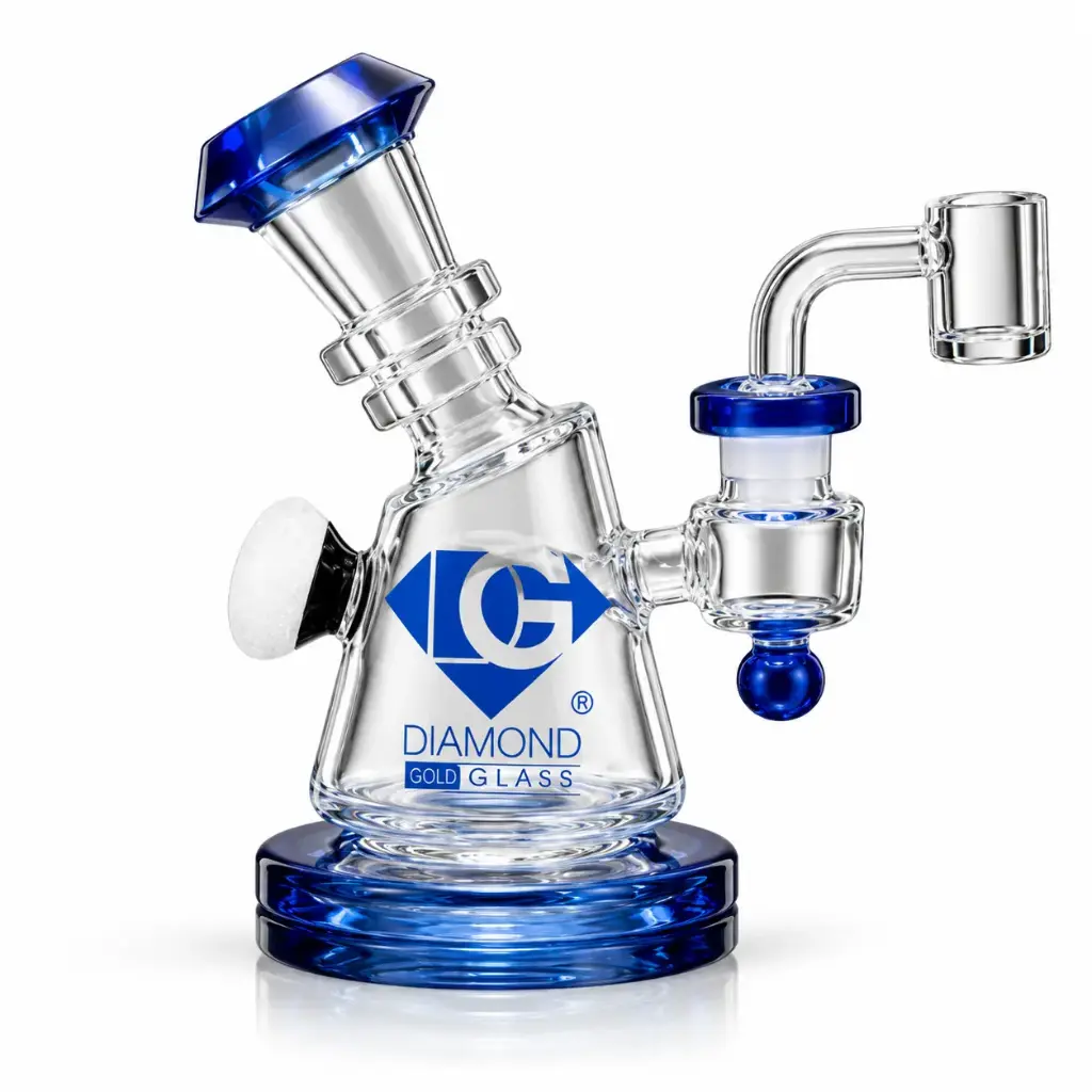 Diamond Glass 6" RIG WITH MALLET PERC - DGR1199 Blue