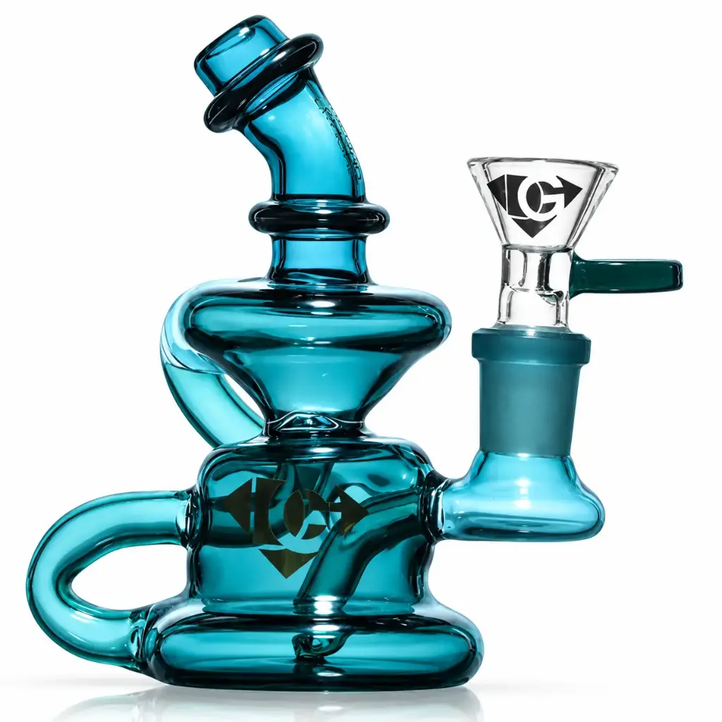 Diamond Glass 5" RIG-RECYCLER - DGR530 Teal