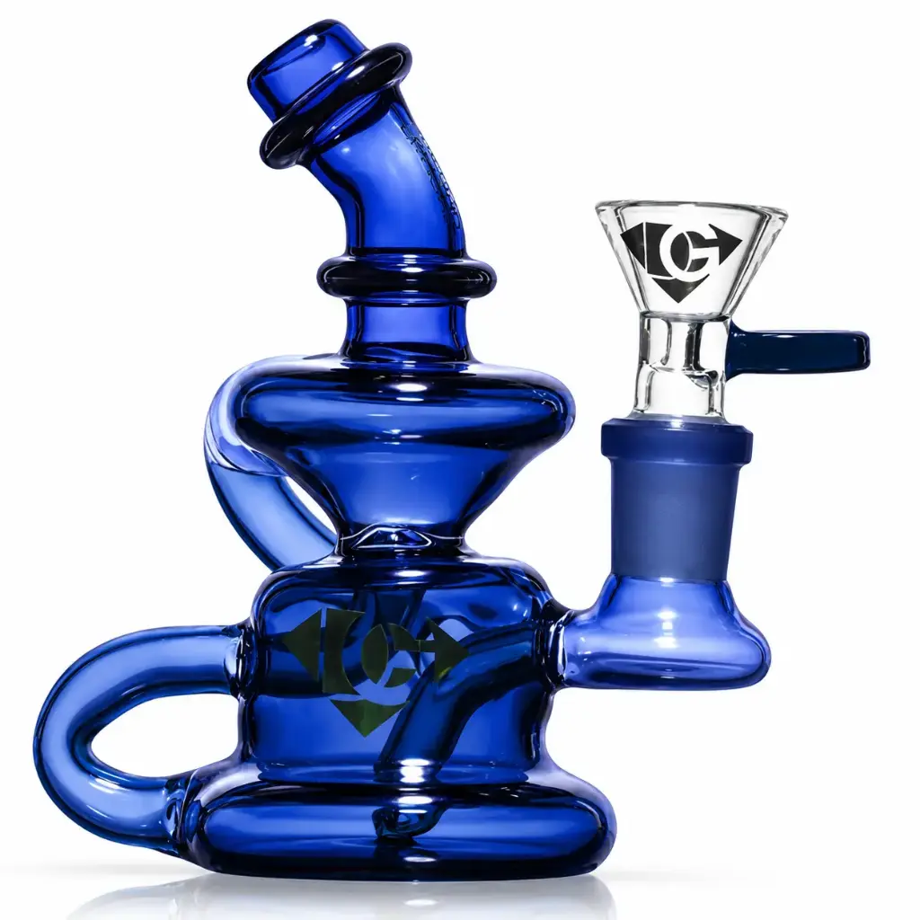 Diamond Glass 5" RIG-RECYCLER - DGR530 Blue