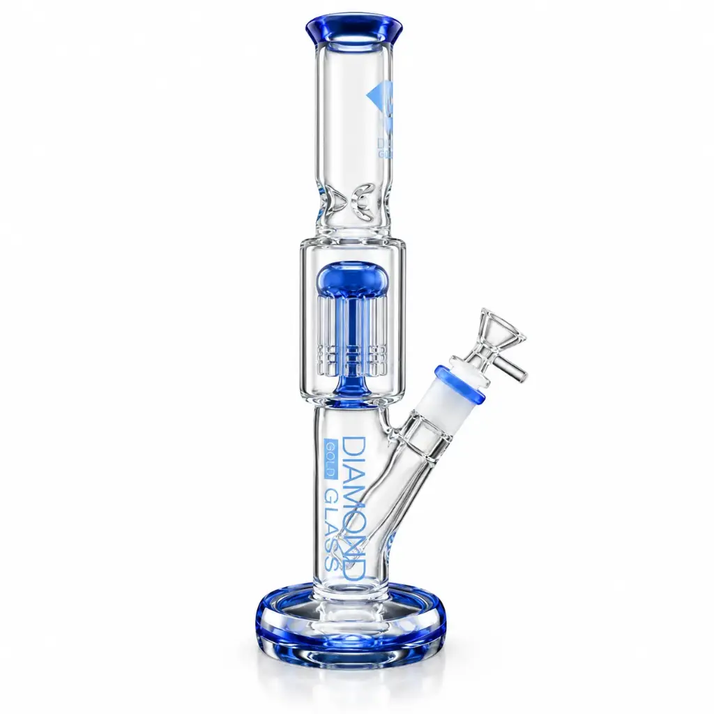 Diamond Glass 11" CLEAR MANSION STRAIGHT - DGW1009 Milky Blue