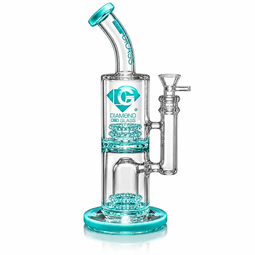 Diamond Glass 14"WP-STEMLESS W/DOME SHOWERHEAD - DGW1018 Aqua