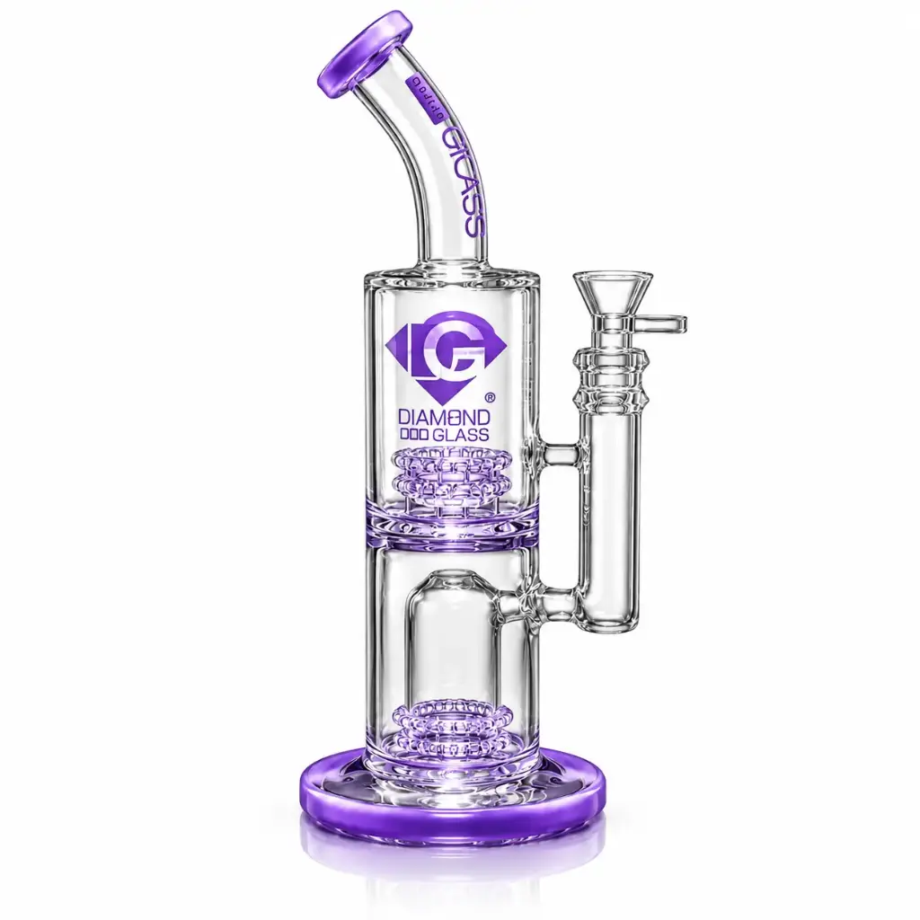 Diamond Glass 14"WP-STEMLESS W/DOME SHOWERHEAD - DGW1018 Violet