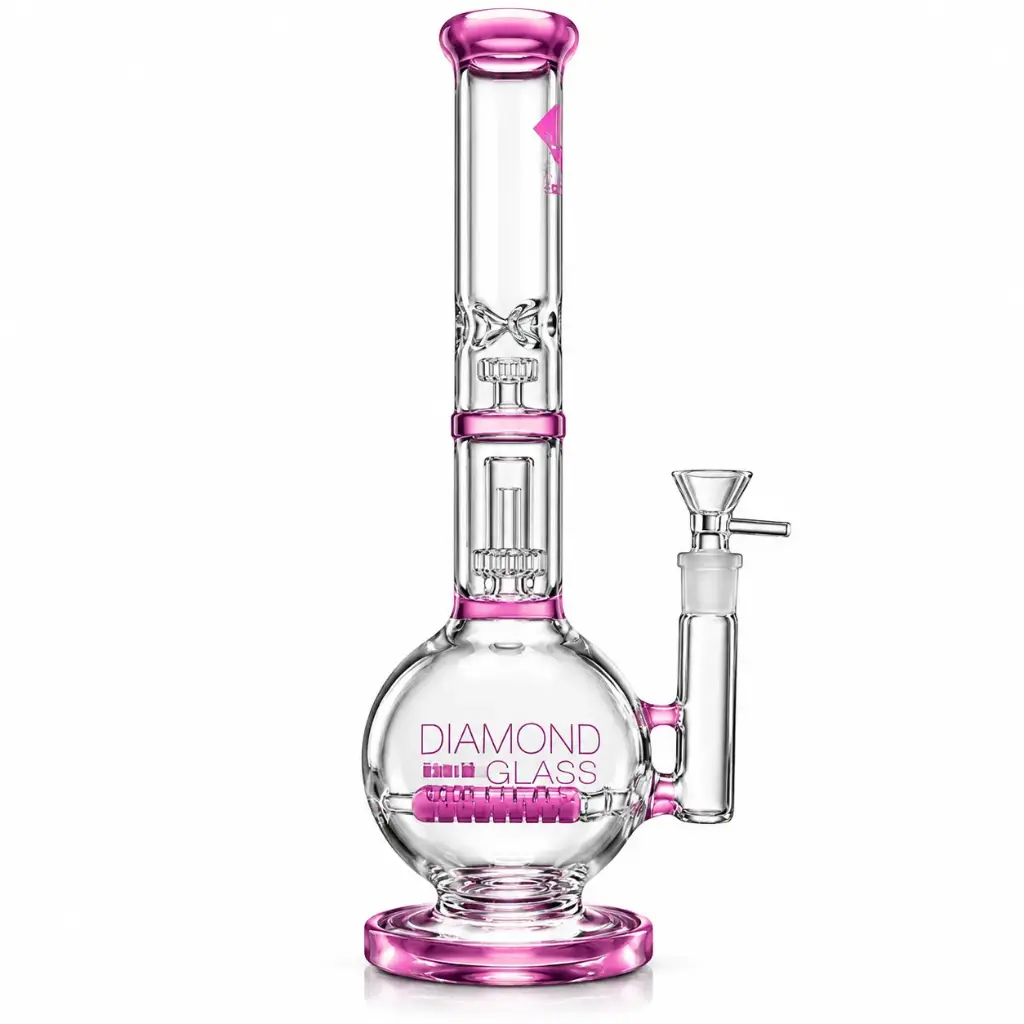 Diamond Glass 16" DOUBLE IN-LINE - DGW1023 Pink