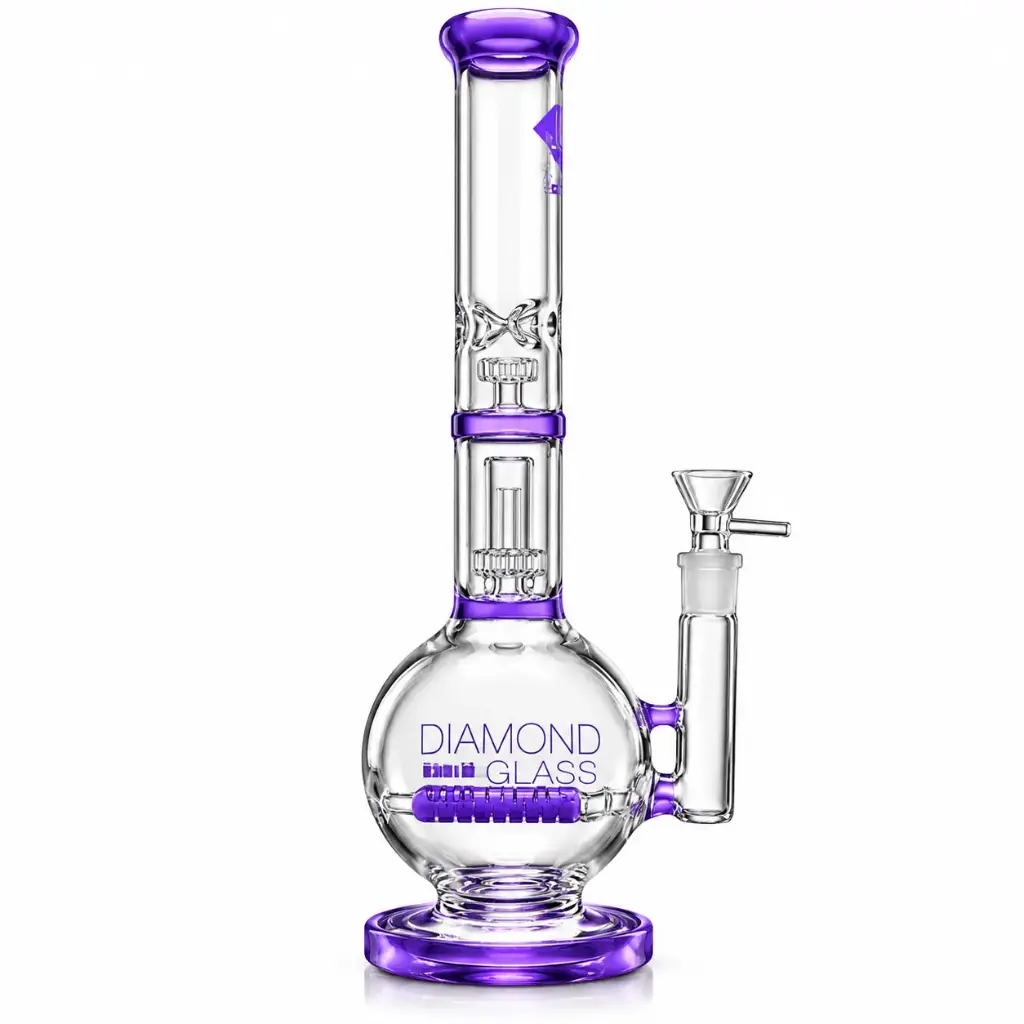 Diamond Glass 16" DOUBLE IN-LINE - DGW1023 Violet