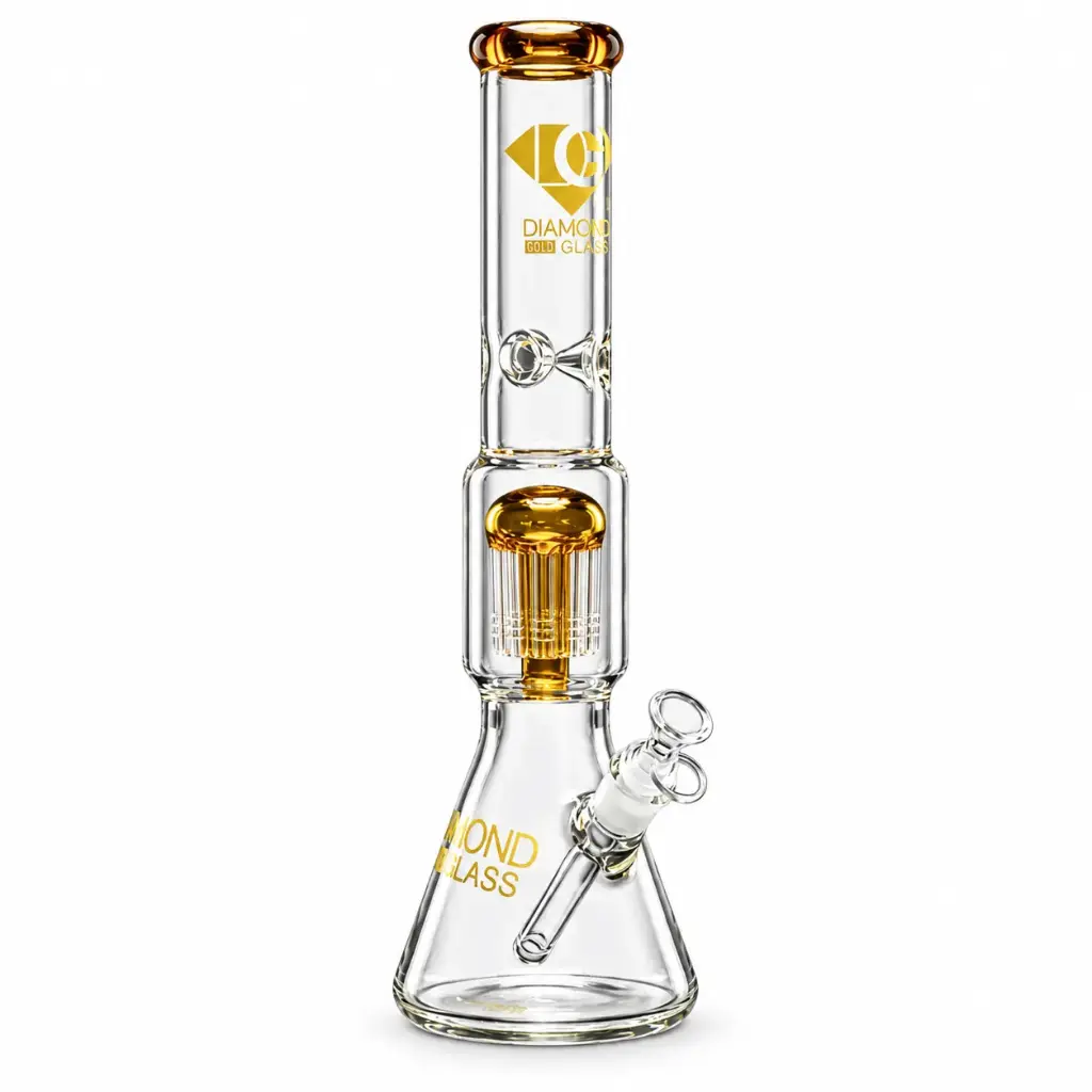 Diamond Glass 16" 10 ARM TREE PERC - DGW1031 Gold